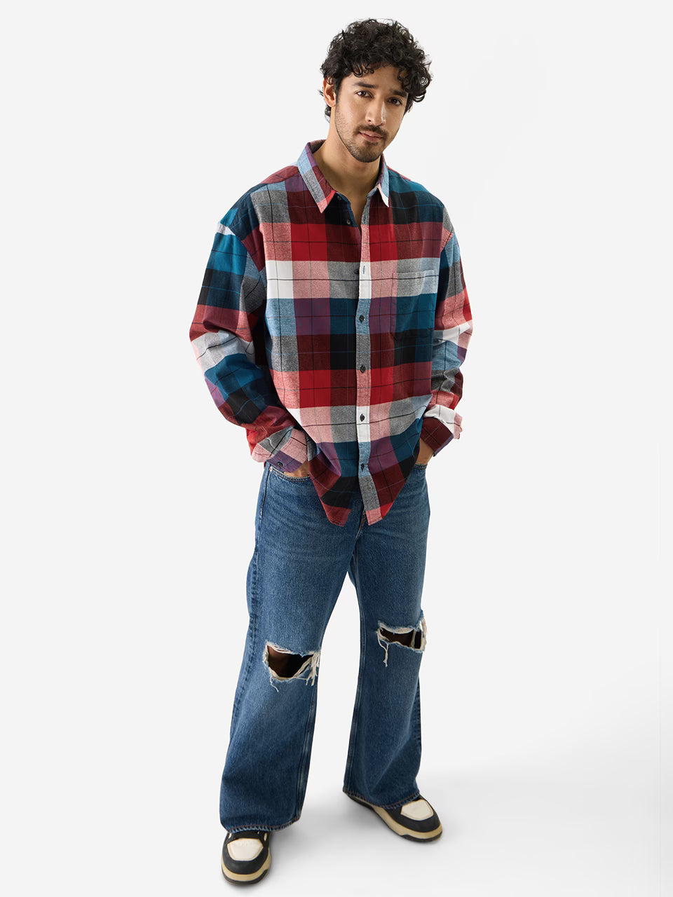 Plaid: Black, Blue and Red