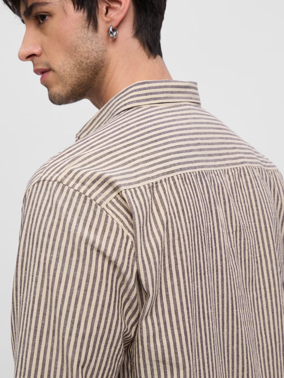 Cotton Linen: Striped Sienna