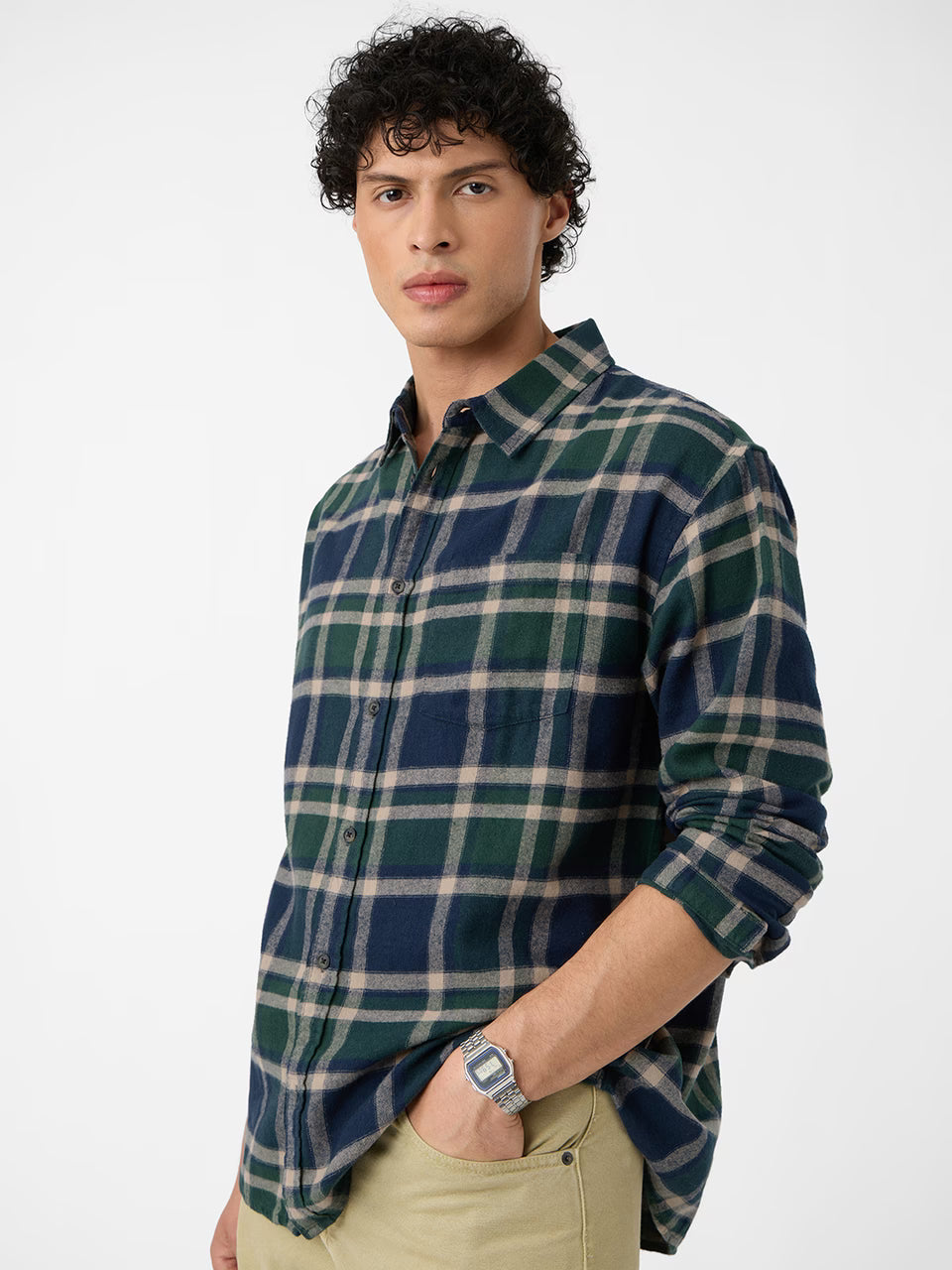 Plaid Shirt: Emerald