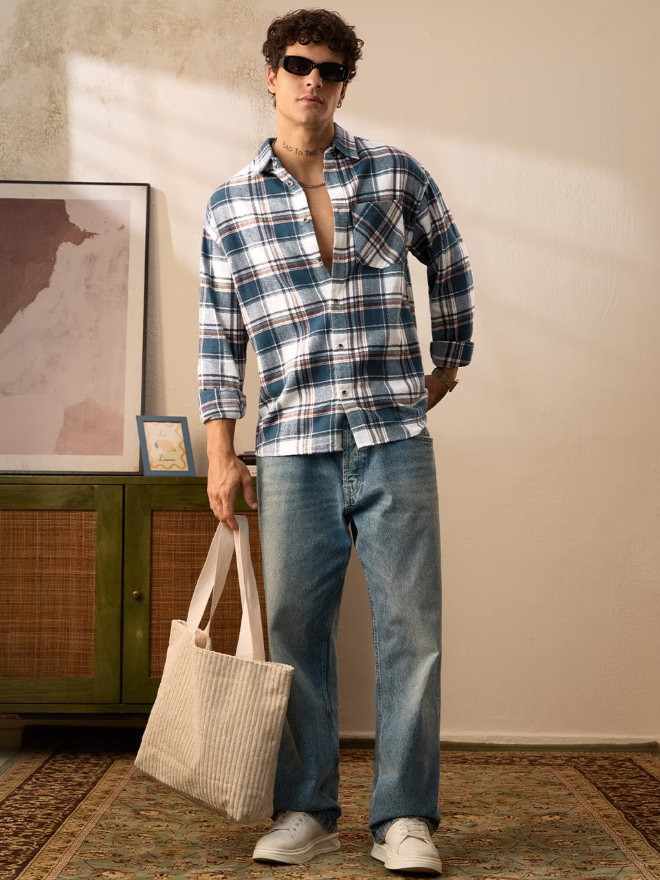 Plaid: Blue And White